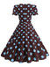 Rosa 50er Swingkleid mit Herzausschnitt und Kurzarm
