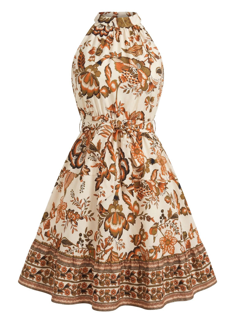 50er Swingkleid mit Neckholder und Blumen