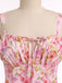 40er Chiffon-Kleid mit Spaghettiträger und Blumen