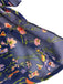 30er Bohemian Kleid mit V-Ausschnitt und Blumen