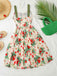 50er Swingkleid mit Blumen-Print und Eckiger Ausschnitt