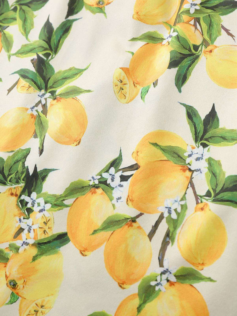 50er Swingkleid mit Blumen-Print und Eckiger Ausschnitt