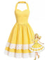 [Vorverkauf] Gelbes 50er Baumwollkleid mit Polka-Dots und Neckholder