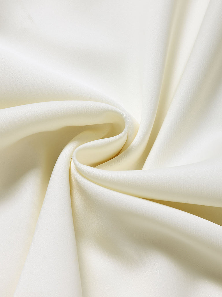 Weißes 40er A-Linien-Kleid mit Schleife