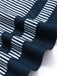 Weißes & Blaues 40er Sailor Kleid mit Schal-Kragen und Streifen