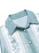 Hellblauer 70er Jumpsuit mit Blumen und Gürtel