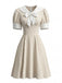 50er Sailor Kleid mit Puffärmel und Bindeband