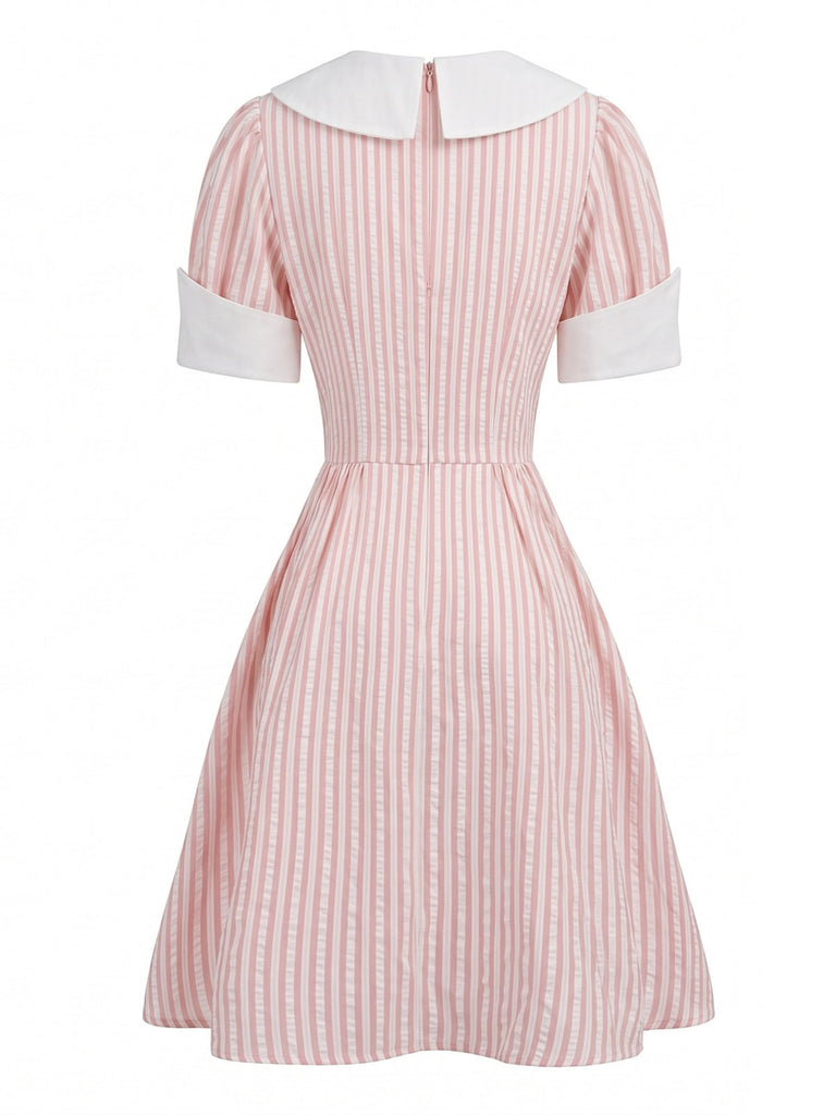 50er Sailor Kleid mit Puffärmel und Bindeband