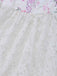 Mehrfarbiges 70er Maxikleid mit Blumen und Smok