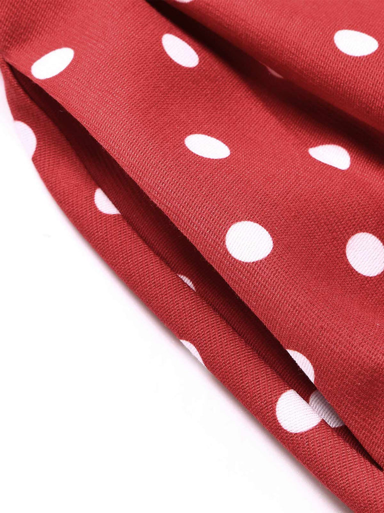 Marineblaues 50er Kleid mit Polka-Dots