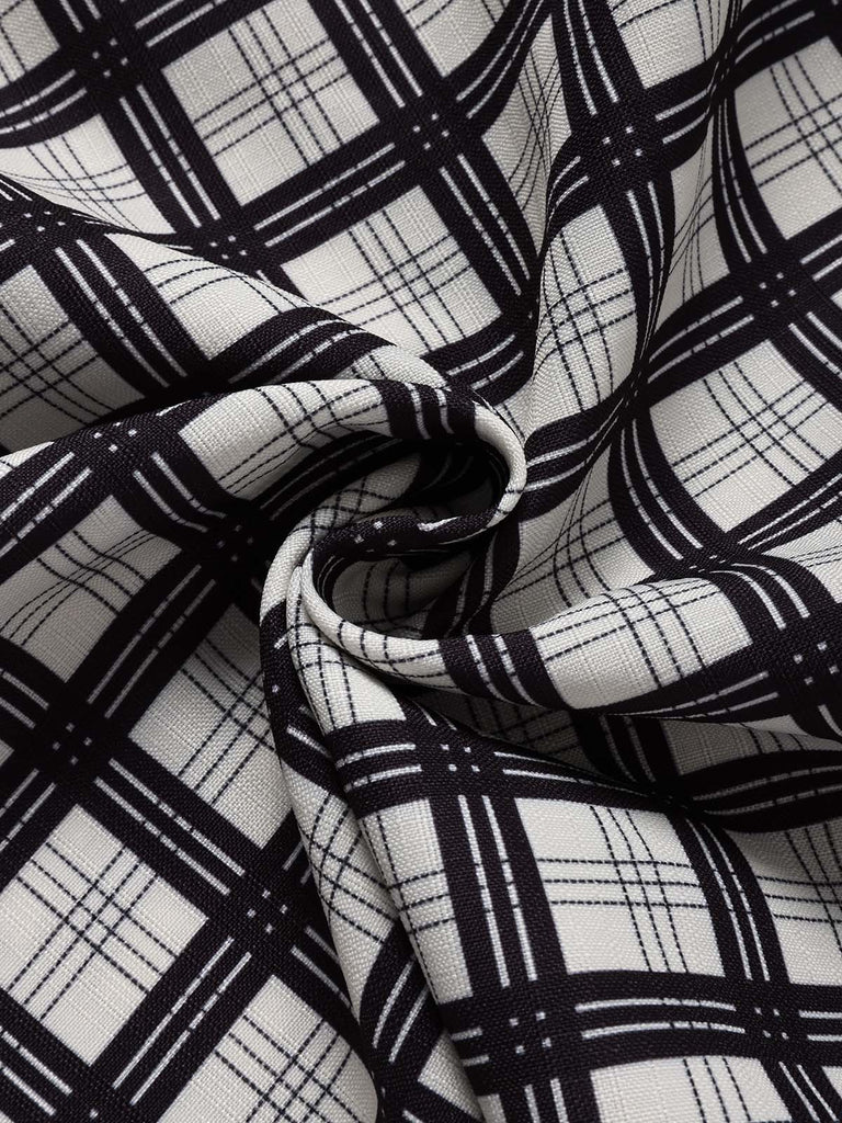 Schwarzes 50er Swingkleid mit Neckholder und Karo
