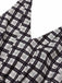 Schwarzes 50er Swingkleid mit Neckholder und Karo