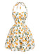 Weißes 50er Minikleid mit Neckholder und Blumen