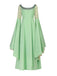 Grünes 80er Kleid mit Stickerei und Prinzessin