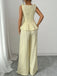 Light Yellow 1950s Ruffle Bow Two Piece Set 5