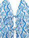 Blaues 50er 2PCS Top & kurze Hose mit abstraktem Print