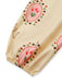 Elfenbeine 50er Shorts mit Puffärmel und Blumen