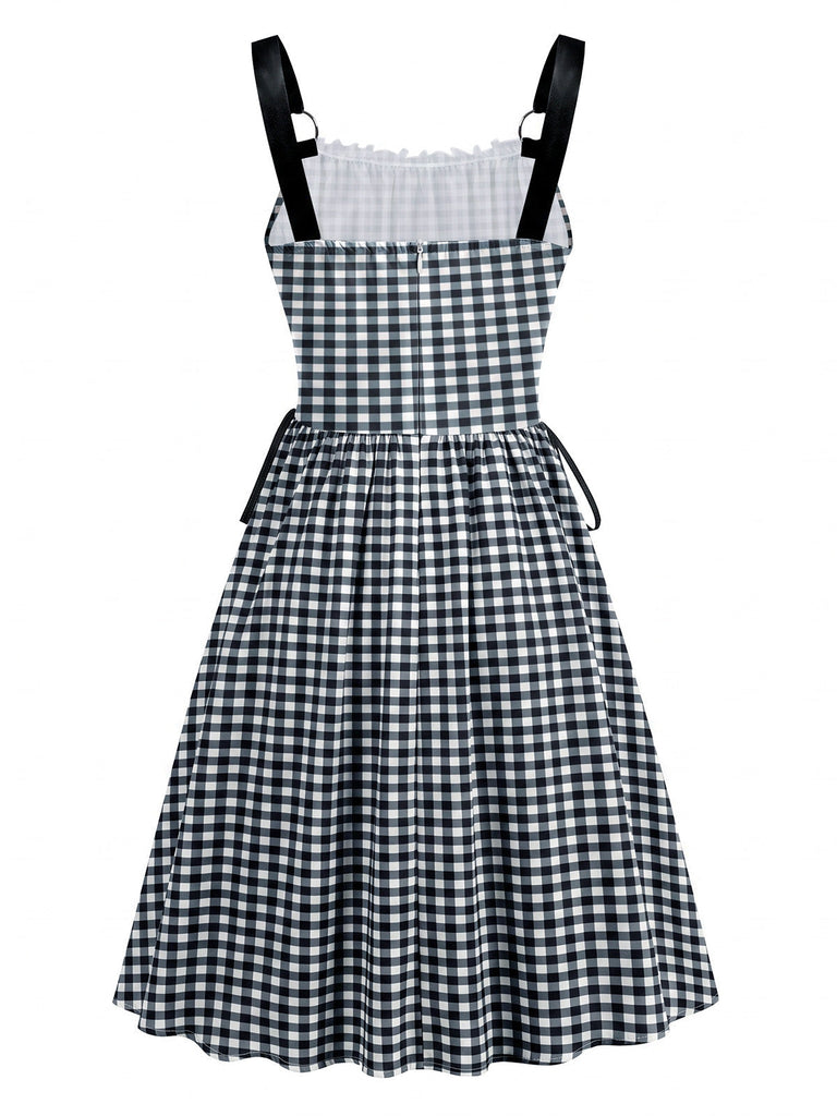 50er Kleid mit Hohe Taille und Schnürung