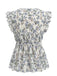 70er Top mit V-Ausschnitt und Blumen