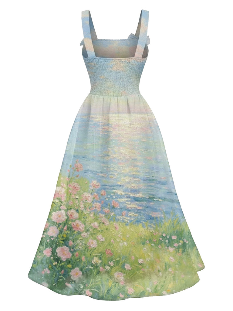 50er Kleid mit Blumen und Schleife