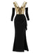 20er schulterfreies Maxikleid mit Pailletten