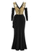 20er schulterfreies Maxikleid mit Pailletten