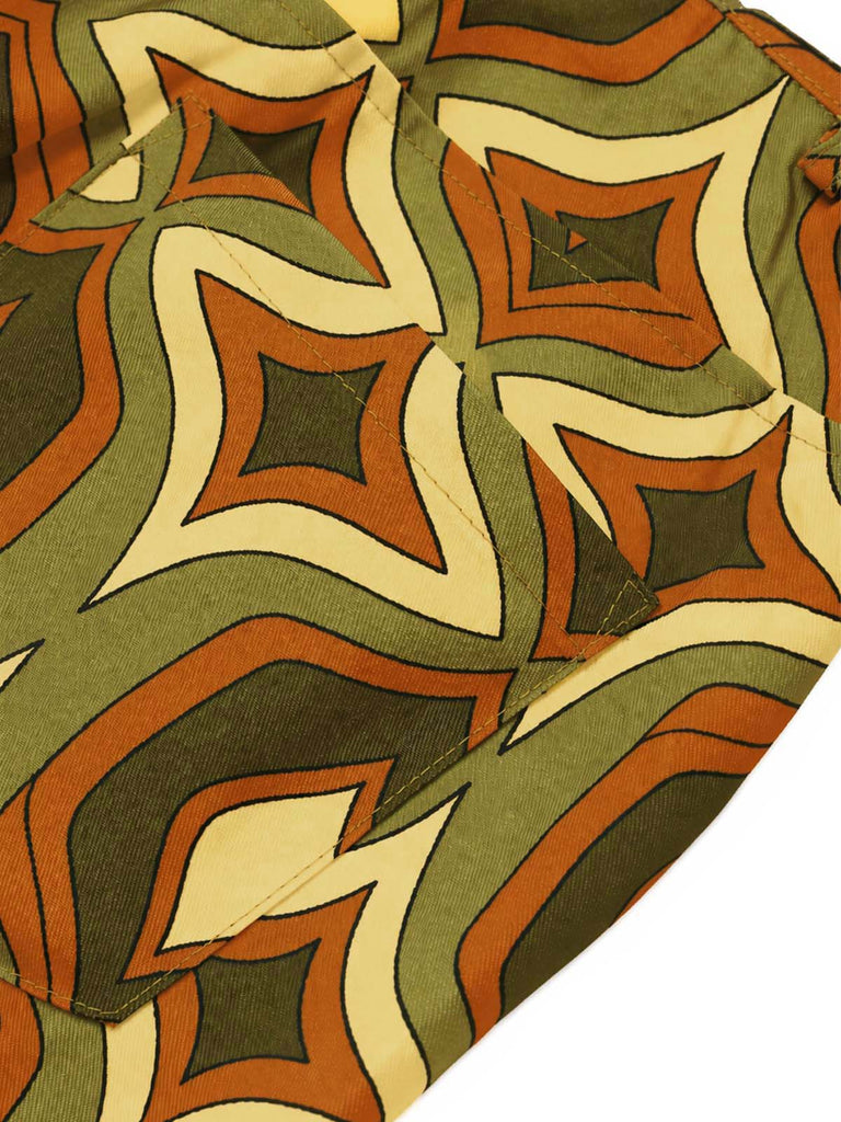 70er Schlaghose mit psychedelischem Print