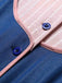 Rosa & Blaues 50er Kleid mit Reverskragen und Streifen