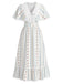 40er Kleid mit V-Ausschnitt und Blumen