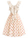 Creme & Rotes 50er Kleid mit Polka-Dots