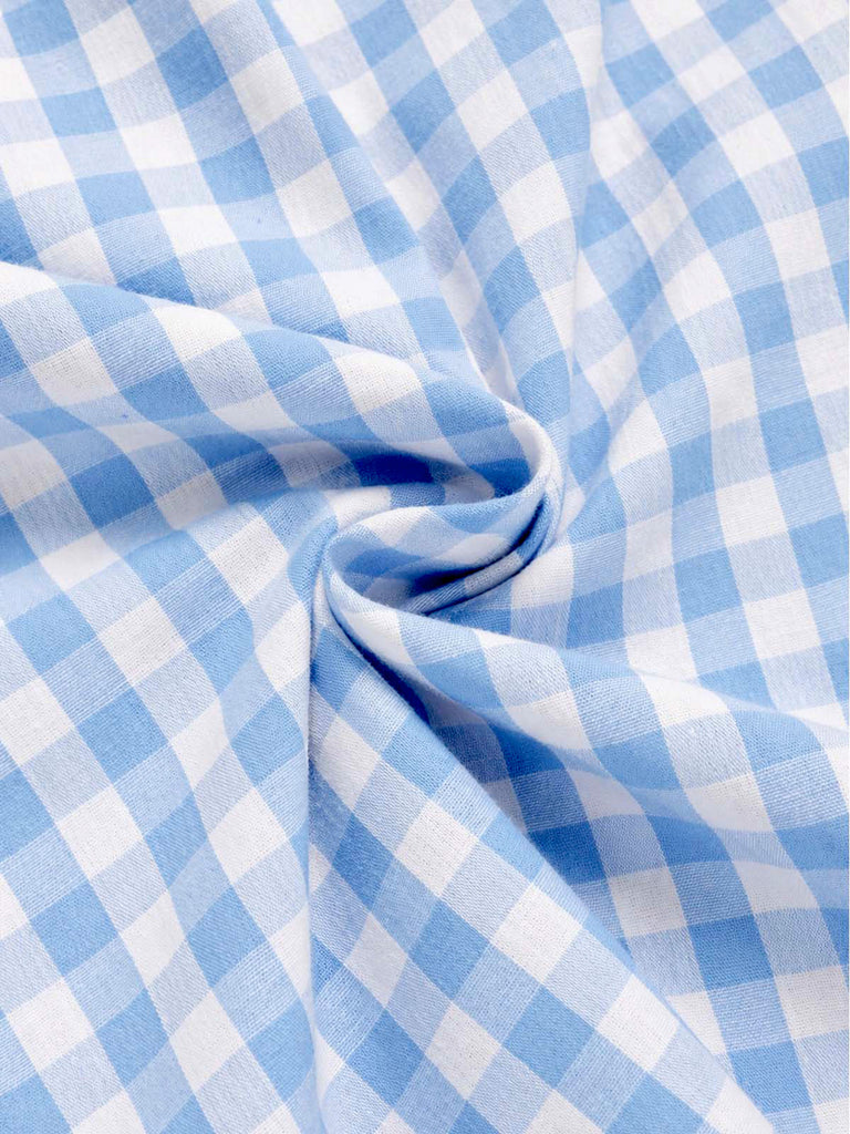 Blaues 50er Swingkleid mit Gingham-Muster