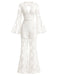 Weißer 60er Jumpsuit mit V-Ausschnitt und Neckholder