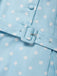 Blaues 50er Kleid mit Tulpenärmel und Polka-Dots