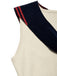 Cremefarbenes 70er Sailor Strick-Kleid mit Streifen