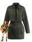 60er Fransenjacke & Minirock Set aus Wildlederimitat