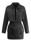 60er Fransenjacke & Minirock Set aus Wildlederimitat