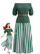 1940s Floral Striped Two Piece Set 6