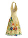 Gelbes 50er Kleid mit Neckholder und Blumen