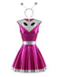 60er Alien-Halloween-Minikleid mit Metallic-Effekt und Cut-Out