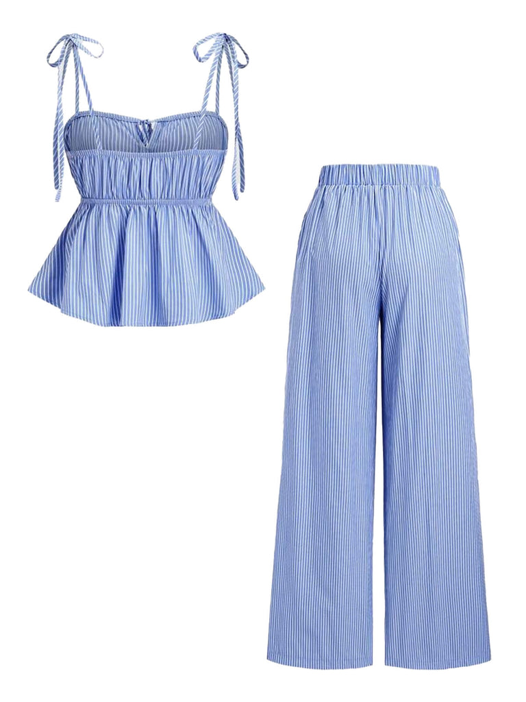 Hellblaue 50er Hose mit Schleife und Bindeband