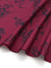 Weinrotes 40er Maxikleid mit Blumen-Print und Eckiger Ausschnitt
