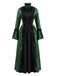 30er Gothic Maxikleid mit Blumen und Glockenärmeln