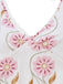 Rosa 60er Kleid mit Spaghettiträger und Blumen