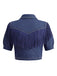 Marineblaue 60er Jeans-Jacke mit Fransen und Nieten