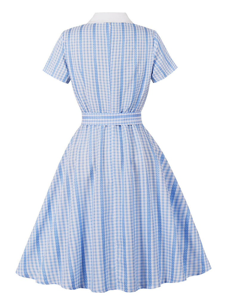 50er Swingkleid mit Streifen und Karo
