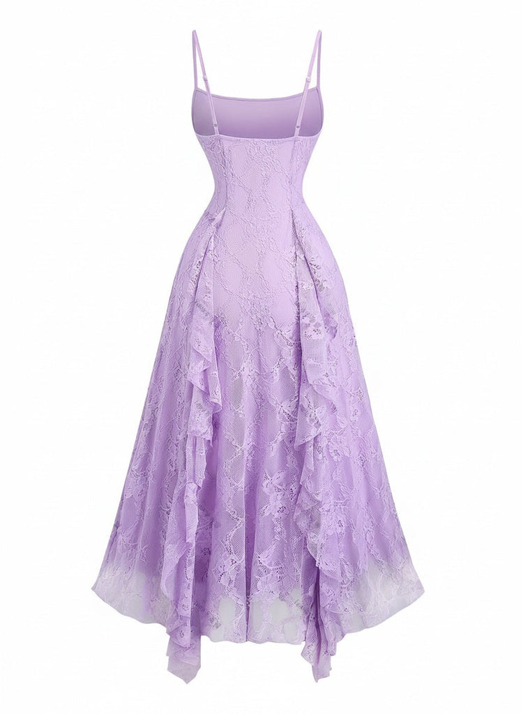 50er Kleid mit Spaghettiträger und Blumen