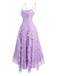 50er Kleid mit Spaghettiträger und Blumen