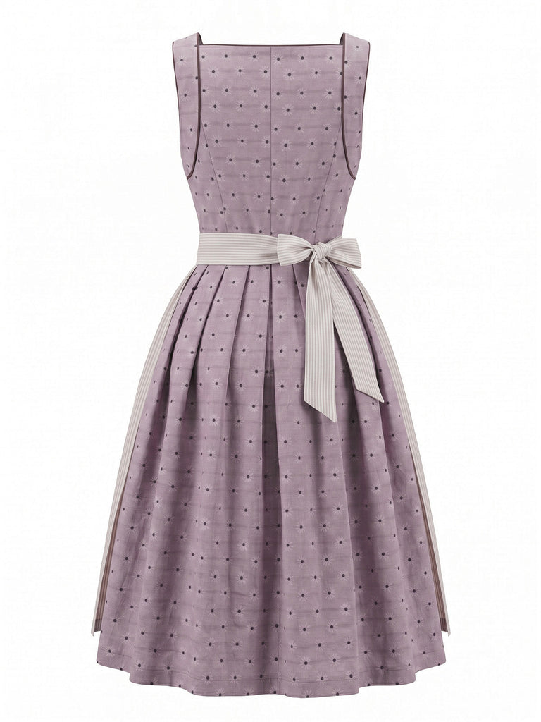 Rosa 50er Kleid mit Herzausschnitt und Gänseblümchen