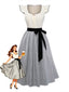 Khakifarbenes 50er Oktoberfest-Dirndl-Set mit Paspelkleid und Streifenschürze