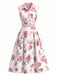 Rosa & Rosa 50er Ärmelloses Swingkleid mit Reverskragen und Knopf